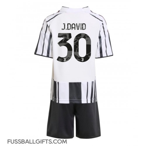 Juventus Jonathan David #30 Fußballbekleidung Heimtrikot Kinder 2025-26 Kurzarm (+ kurze hosen)